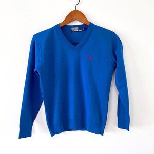 Polo by Ralph Lauren Blue V-Neck Sweater